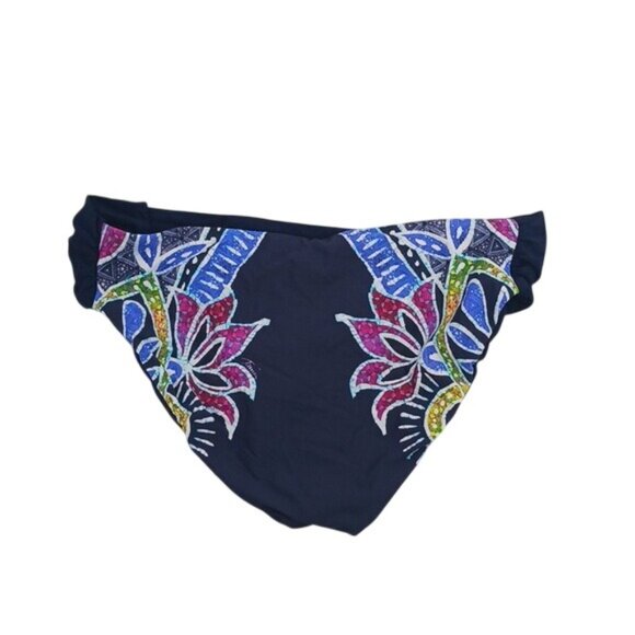 Trina Turk Bikini Bottom Blue Tropical Print Classic Womens Size 6 - Picture 6 of 7
